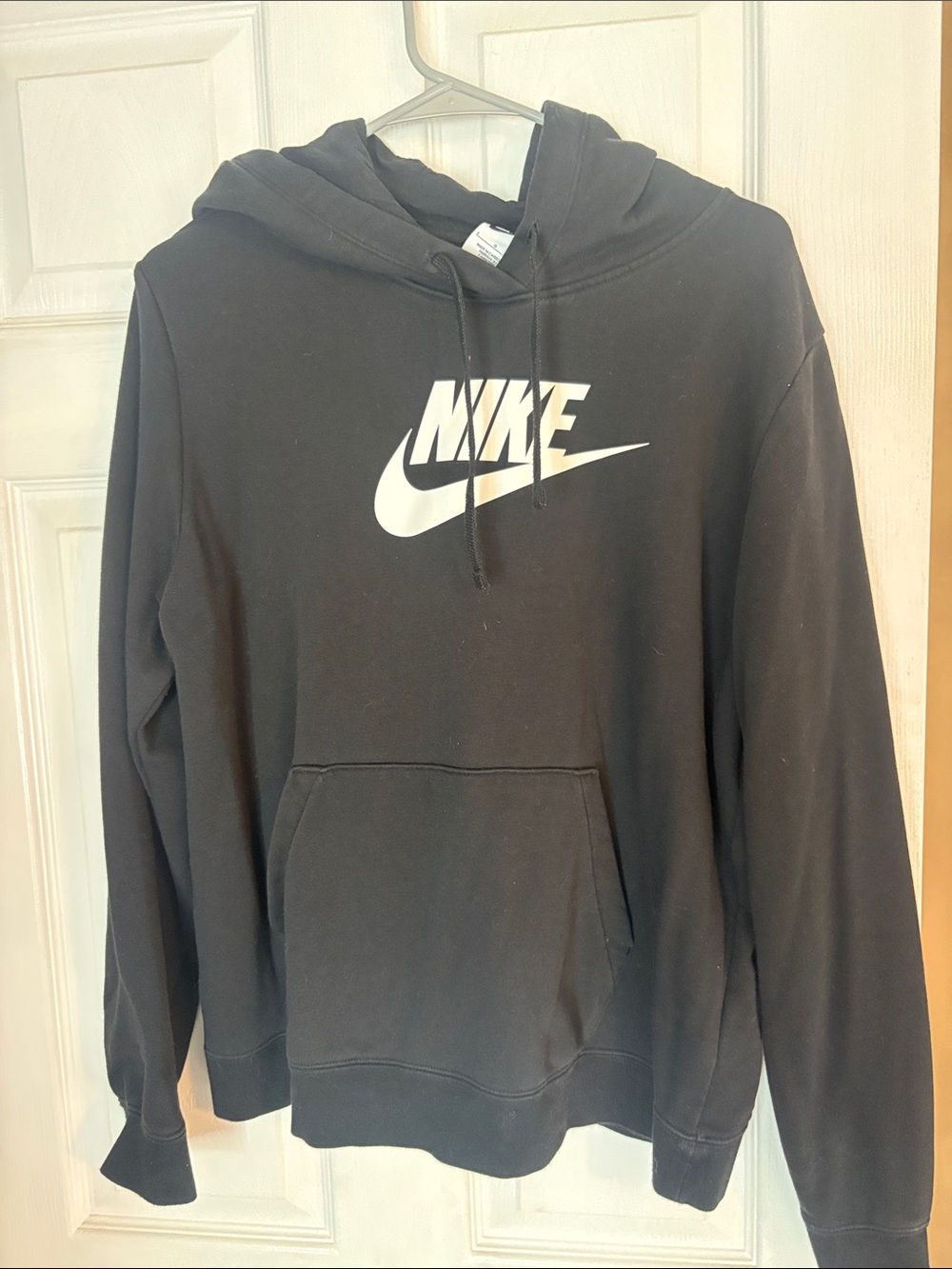 Nike Black Hoodie with White Swoosh Logo
